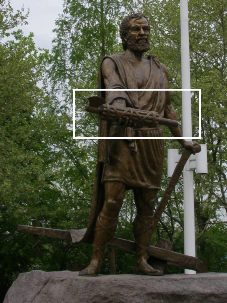 Status in Cincinnati, Ohio of Cincinnatus offering his fasces.