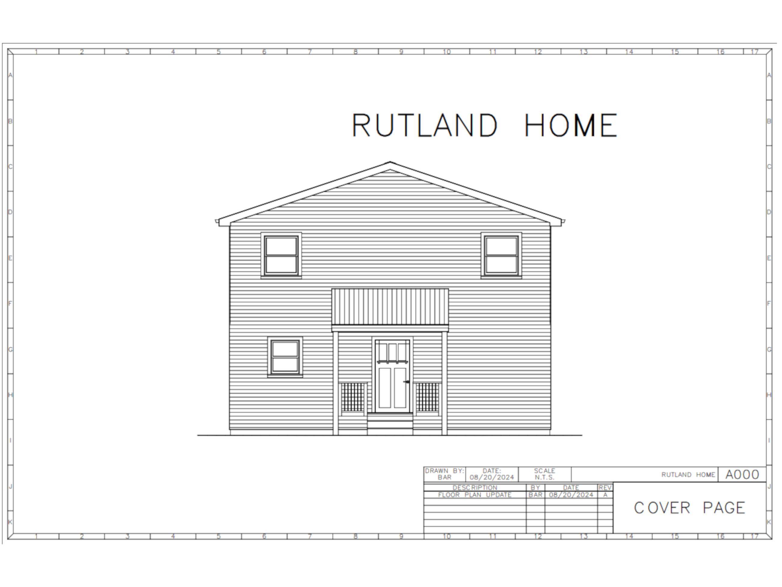 Cover sheet for a set of building plans I produced.